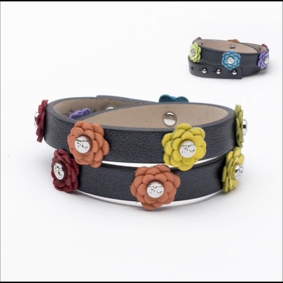 Rustic Cuff Jewelry - Rustic Cuff Meagan Double Flower Wrap Bracelet